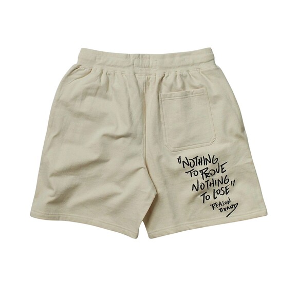 Reason Walter White Skull Graphic Fleece Shorts Men’s XL Cream Beige - Picture 4 of 9